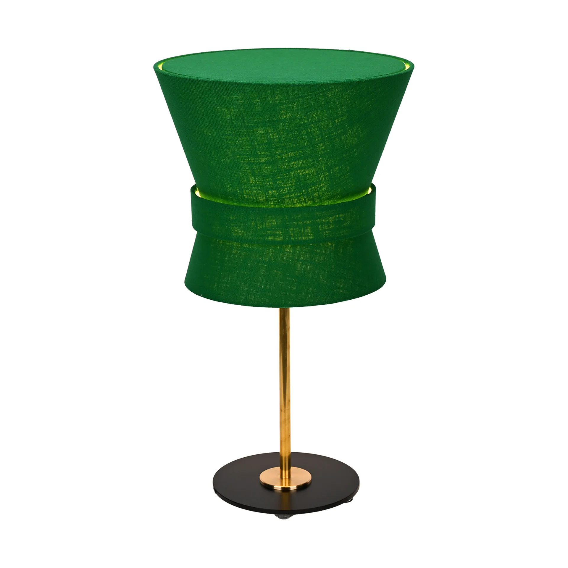 Bow candeeiro de mesa, Latão cru-emerald green, pequeno 50 cm Örsjö Belysning