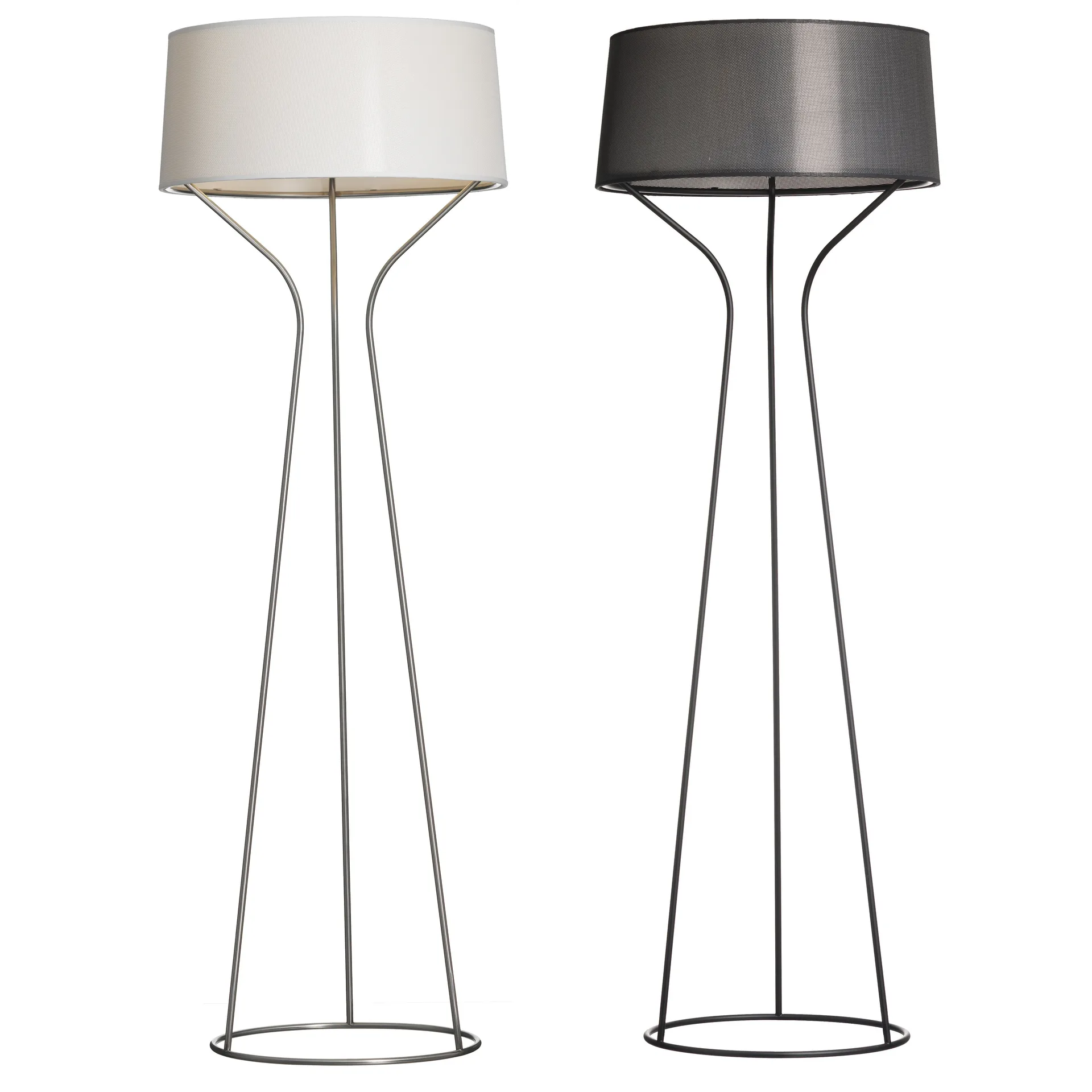 Candeeiro de pé Aria, preto-envernizado, abajur preto Örsjö Belysning