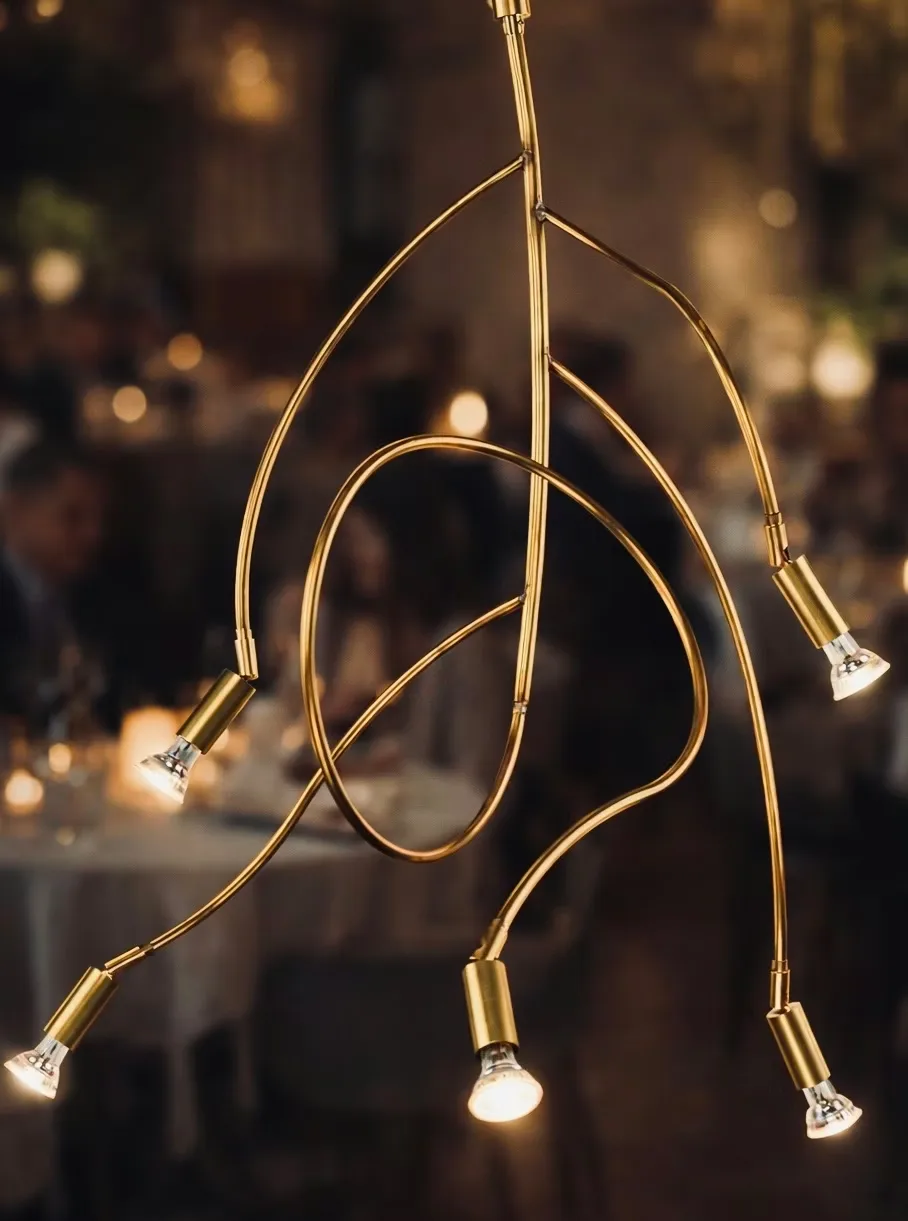 Candeeiro de teto Ranka 5, Latão cru Örsjö Belysning