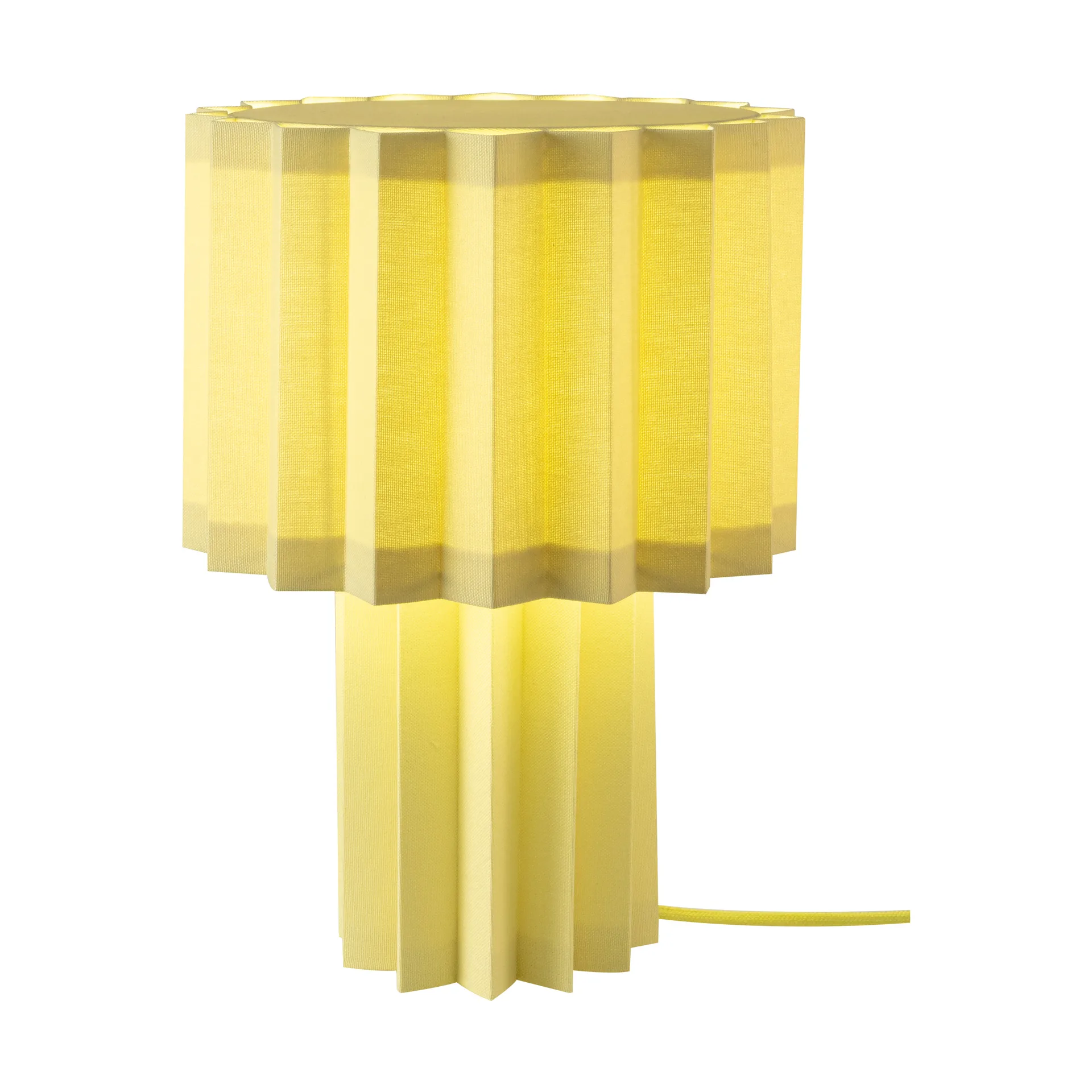 Plissé candeeiro de mesa textil, Amarelo Örsjö Belysning