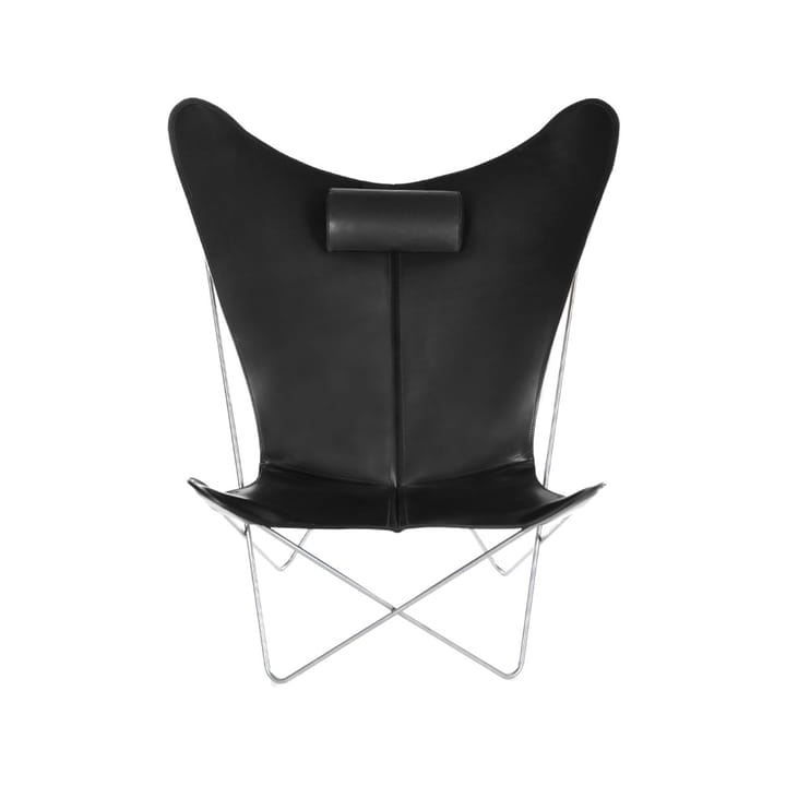 KS Chair poltrona morcego - Couro preto. Suporte de aço inoxidável  - OX Denmarq