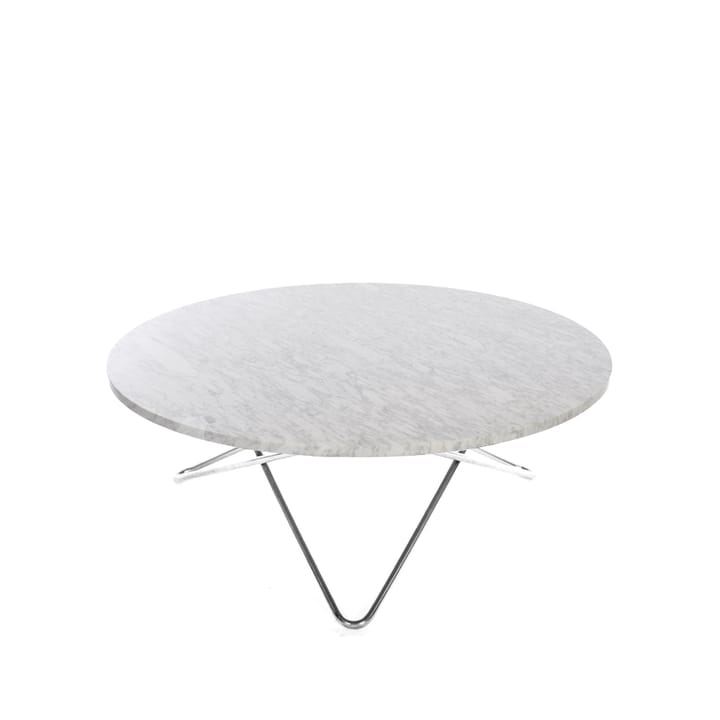 Large O Table mesa de centro - Mármore carrara. Suporte aço inoxidável - OX Denmarq