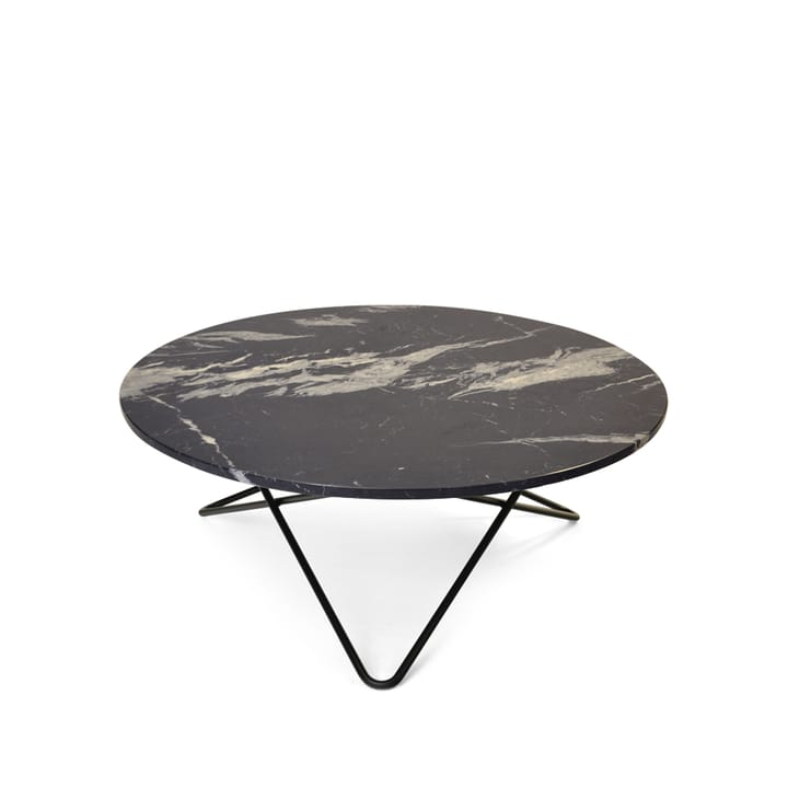 Large O Table mesa de centro - Mármore marquina mate. Suporte preto - OX Denmarq