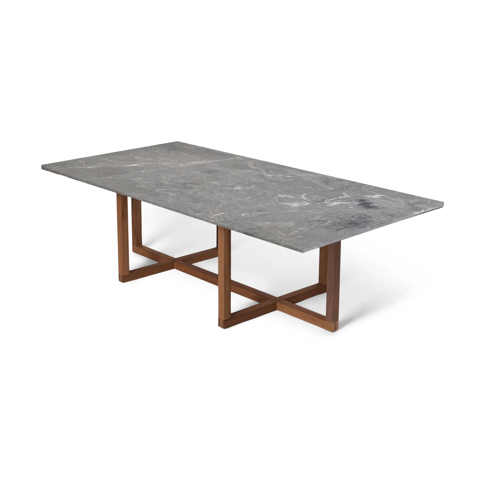 Mesa de centro Big Ninety 70x140 cm, base de carvalho fumado, Mármore cinza OX Denmarq