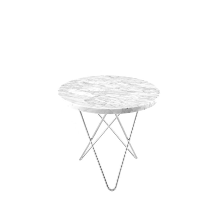 Mini O Table mesa de centro - Mármore branco. suporte em aço inoxidável  - OX Denmarq