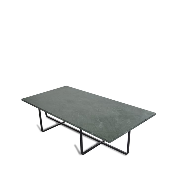 Ninety mesa de centro rectangular - Mármore verde Indio. Suporte preto  - OX Denmarq