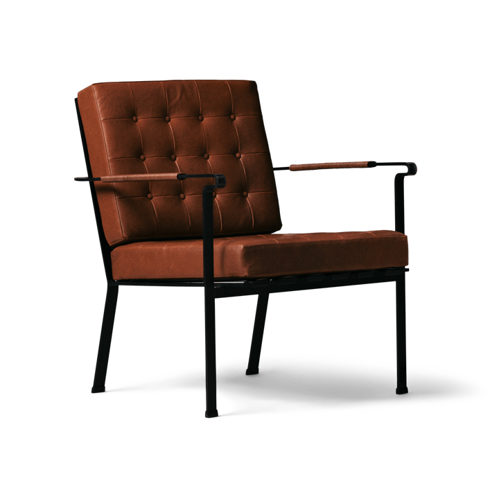 Poltrona Heather Chair com estrutura preta - Cognac - OX Denmarq