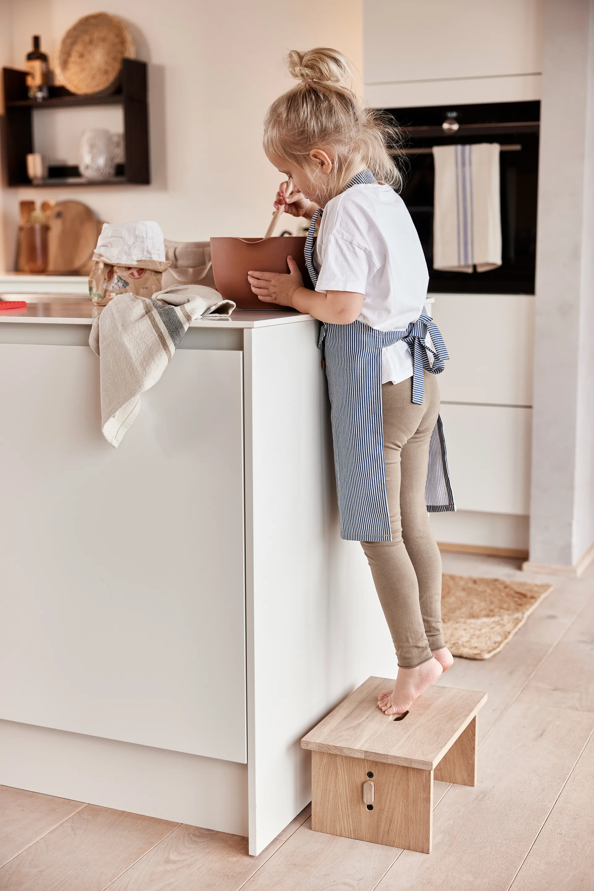 Avental Striped denim elephant, Blue OYOY