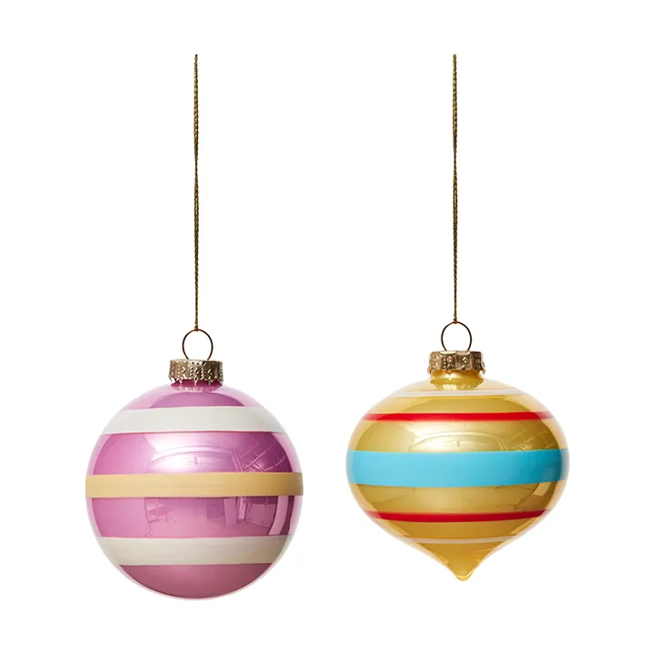 Bola de Natal Vintage christmas glass ball No. 1, 2 peças - Multicolor - OYOY
