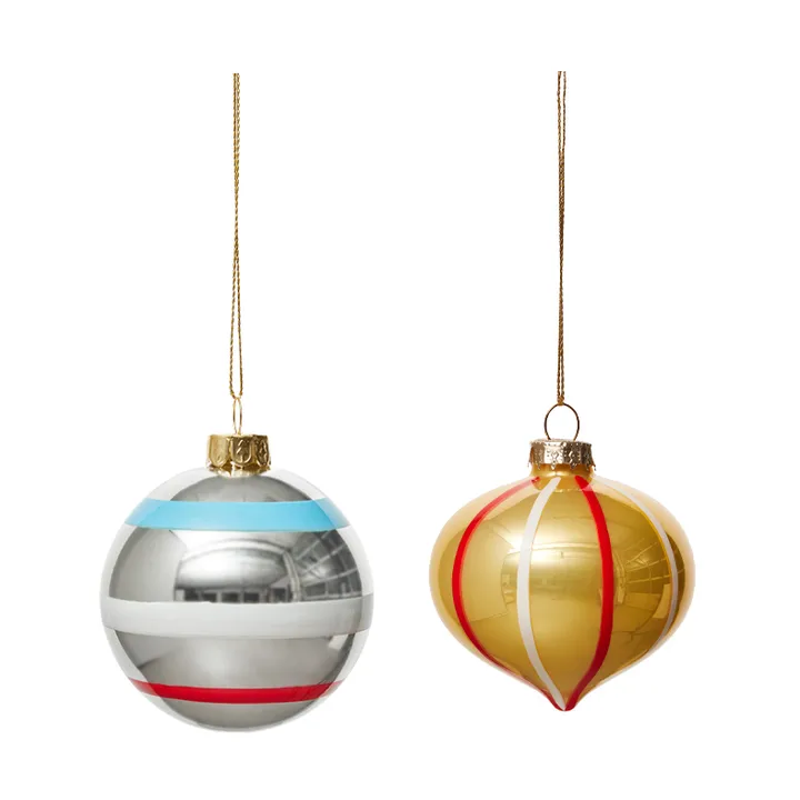 Bola de Natal Vintage christmas glass ball No. 2, 2 peças - Multicolor - OYOY