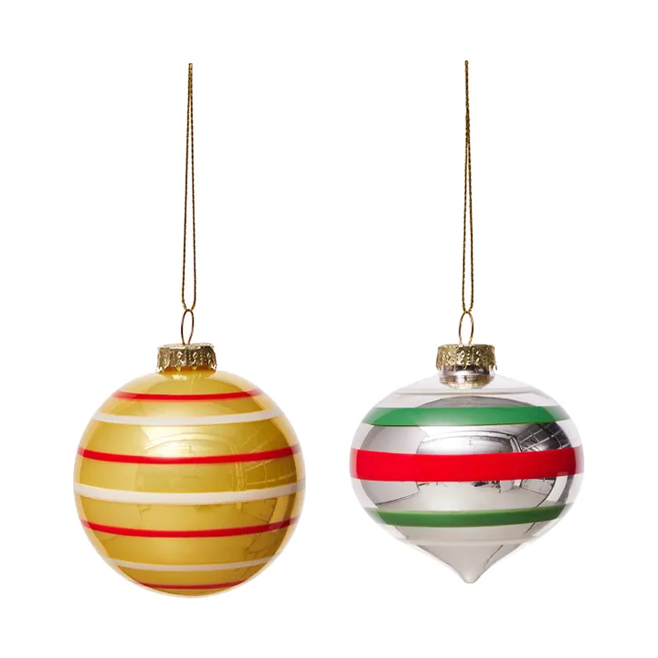 Bola de Natal Vintage christmas glass ball No. 3, 2 peças - Multicolor - OYOY