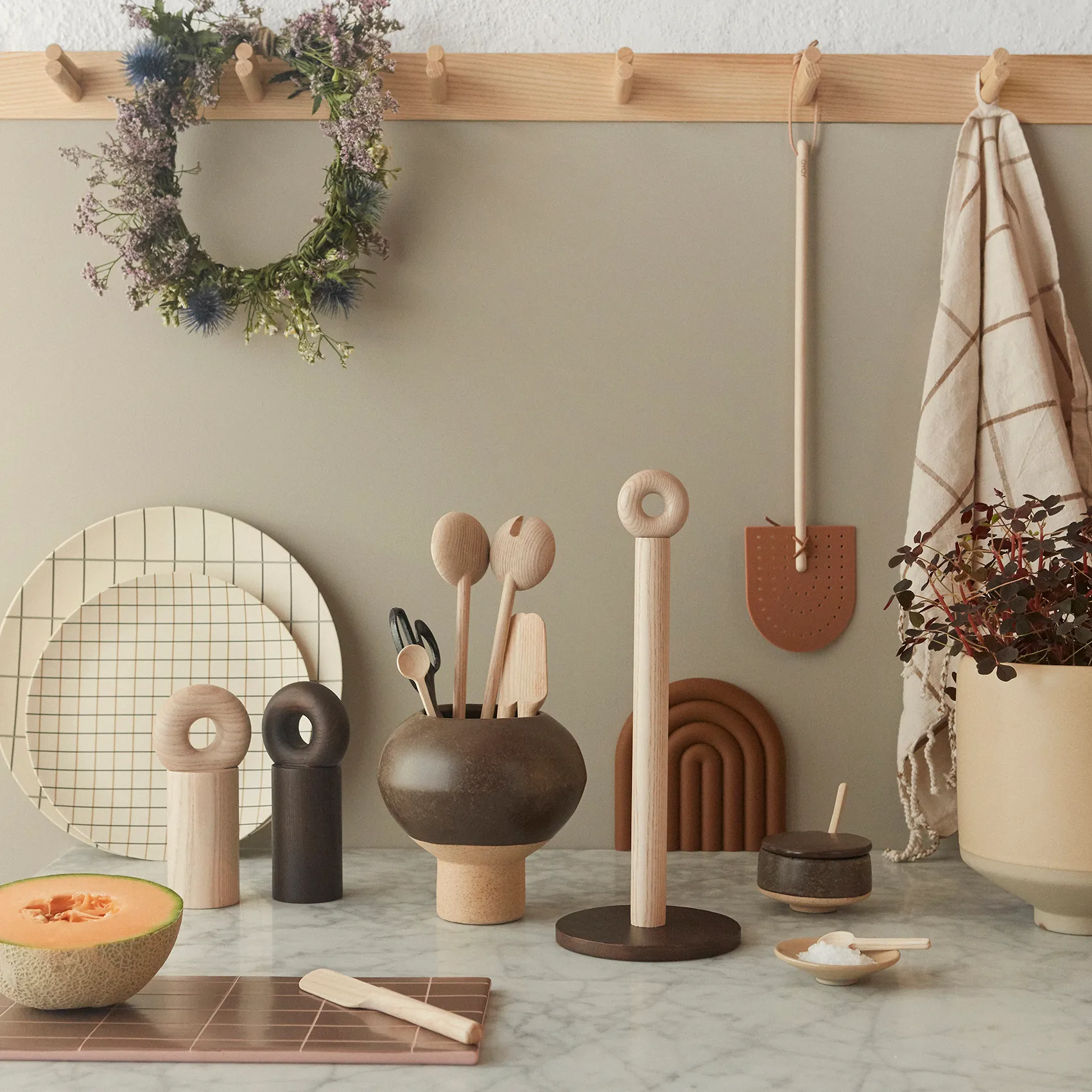 Colher de madeira Yumi Spice Spoon 12 cm, buxo OYOY