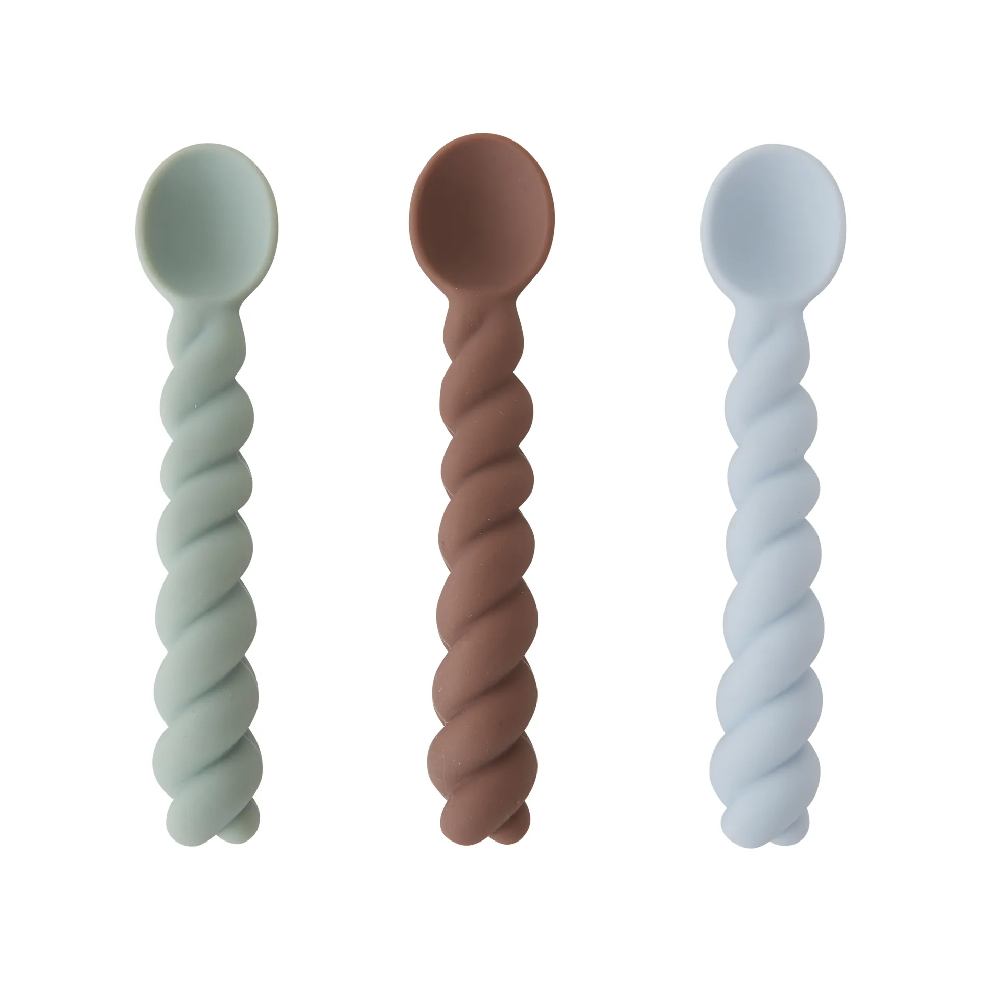 Colher Mellow, 3 un., Dusty Blue-taupe-pale mint OYOY