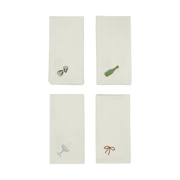 Guardanapo de algodão New Year 45x45 cm - Offwhite - OYOY