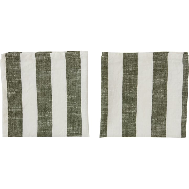 Guardanapo Striped 45x45 cm, 2 un. - Olive - OYOY