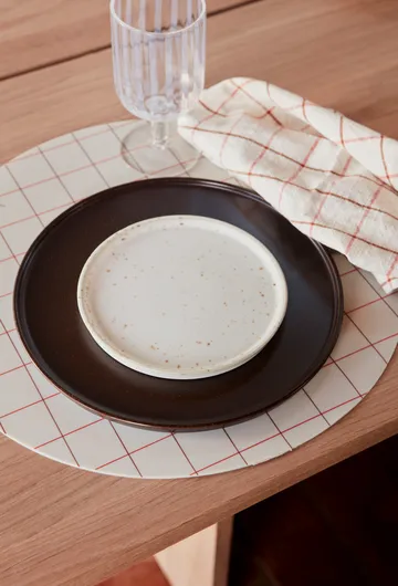Individual de mesa Hokei Ø39 cm, conjunto de 2 - Off white - OYOY