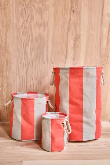 Kara cesto de arrumação pequeno Ø18x22 cm 2 unidades - Vermelho cereja - OYOY