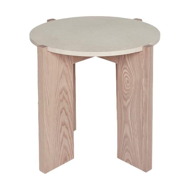 Mesa de centro Lune mármore Ø50 cm - Nature white - OYOY