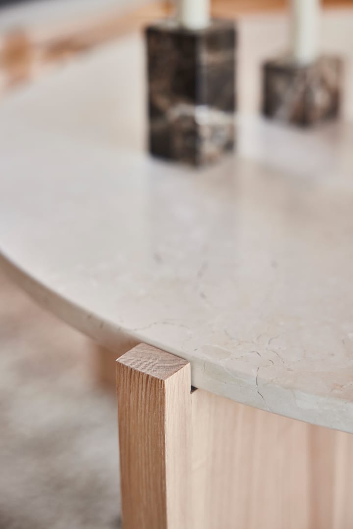 Mesa de centro Lune mármore Ø50 cm, Nature white OYOY