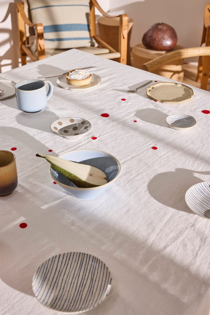 Nori toalha de mesa 140x200 cm, Branco-vermelho cereja OYOY