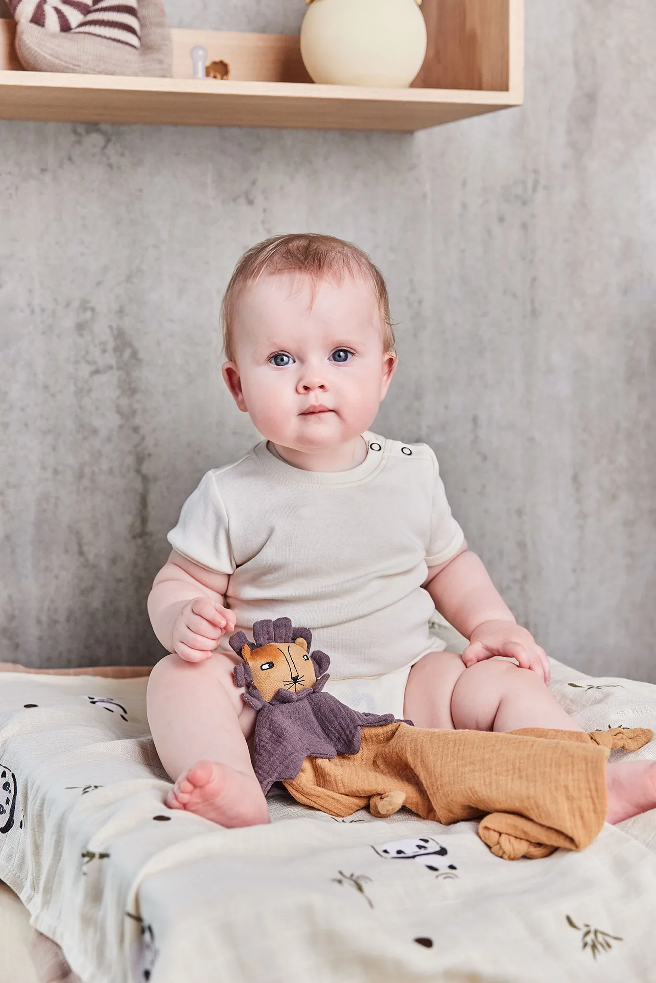 Paninho de dormir Lobo Lion 40x40 cm, Caramelo OYOY