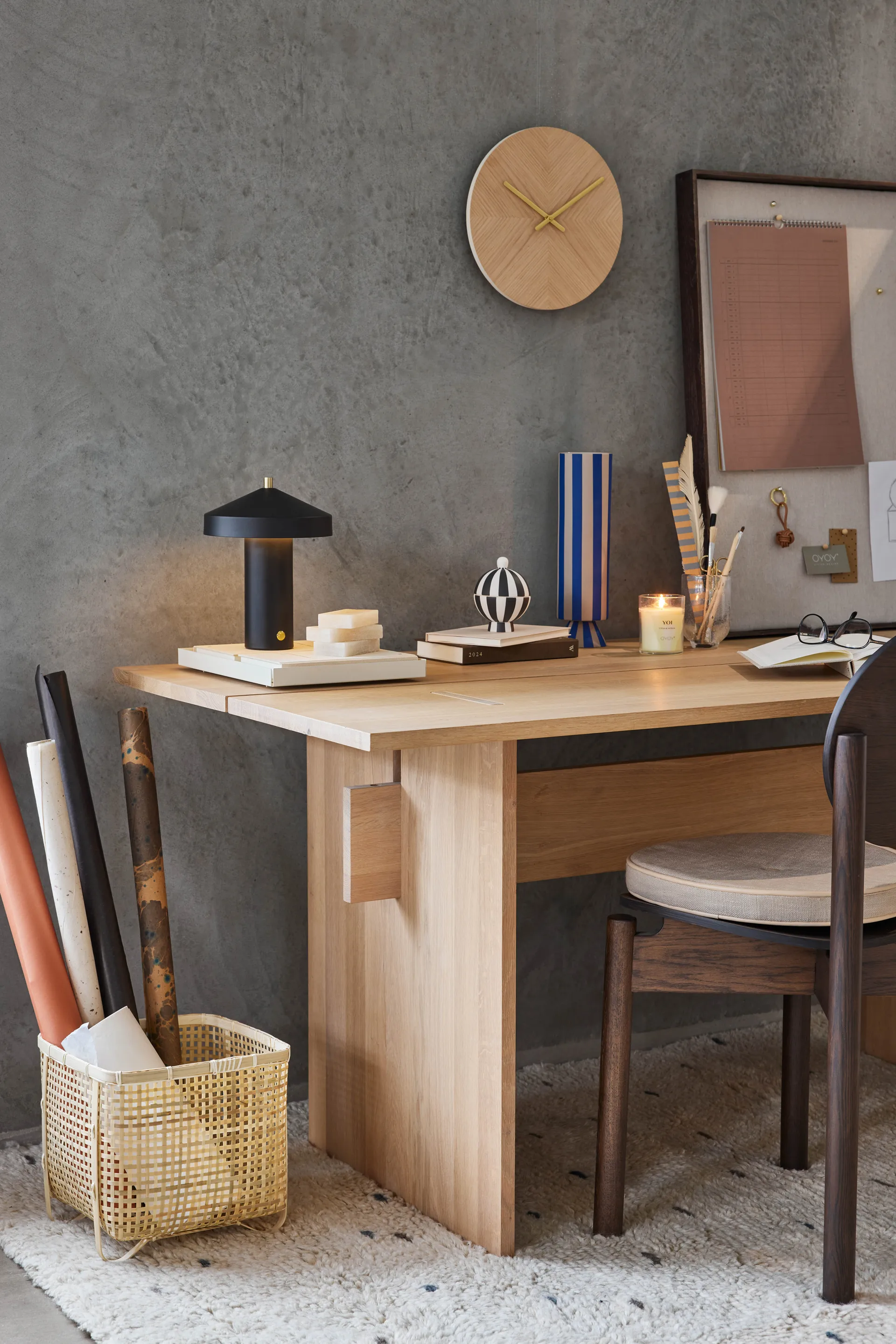 Relógio de parede Tokei Ø29 cm, Natur OYOY