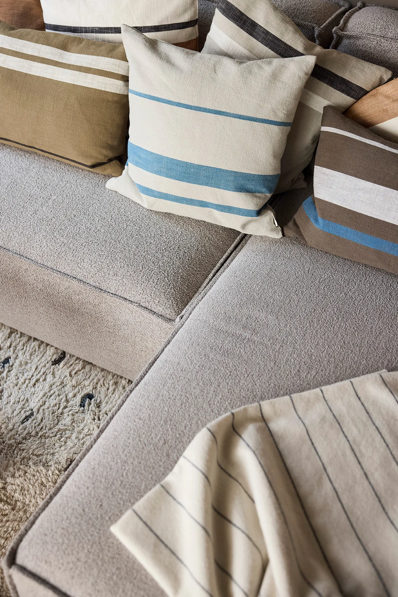 Sofuto capa de almofada 50x50 cm, Azul-argila OYOY