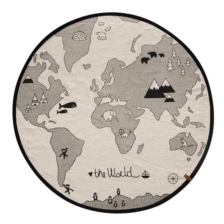Tapete de criança The world Ø 135 cm, bege-cinza OYOY