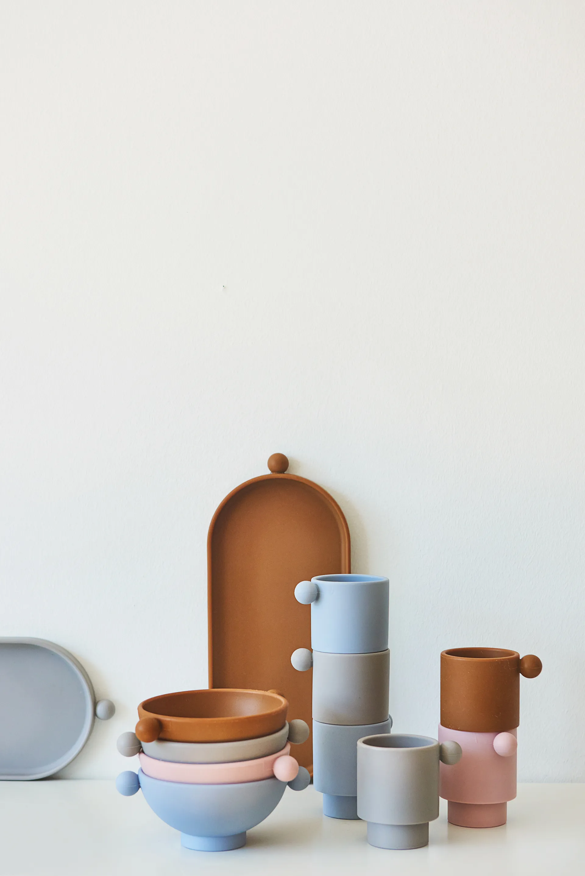 Tigela Tiny Inka Ø11 cm, 2 un., Dusty blue-clay OYOY