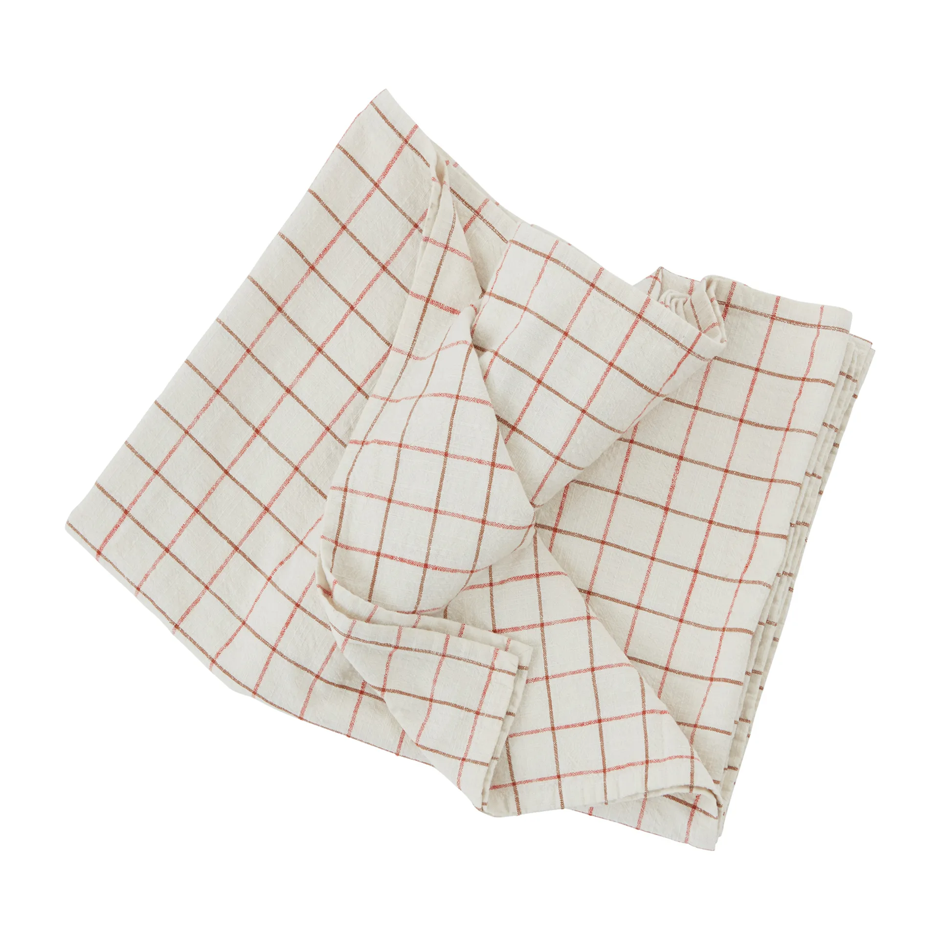 Toalha de mesa Grid 140x260 cm, Off white-red OYOY