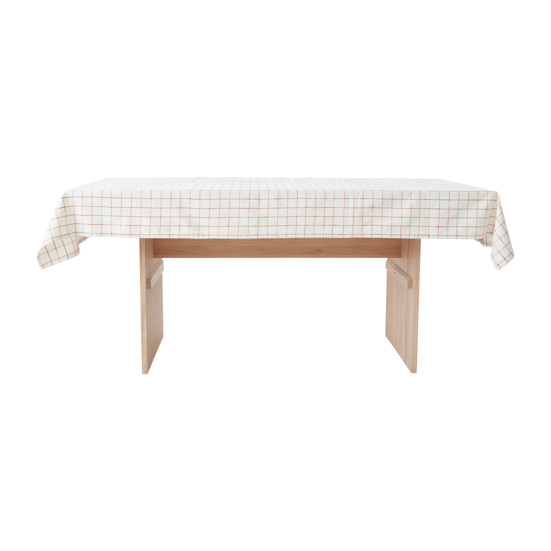 Toalha de mesa Grid 140x260 cm, Off white-red OYOY