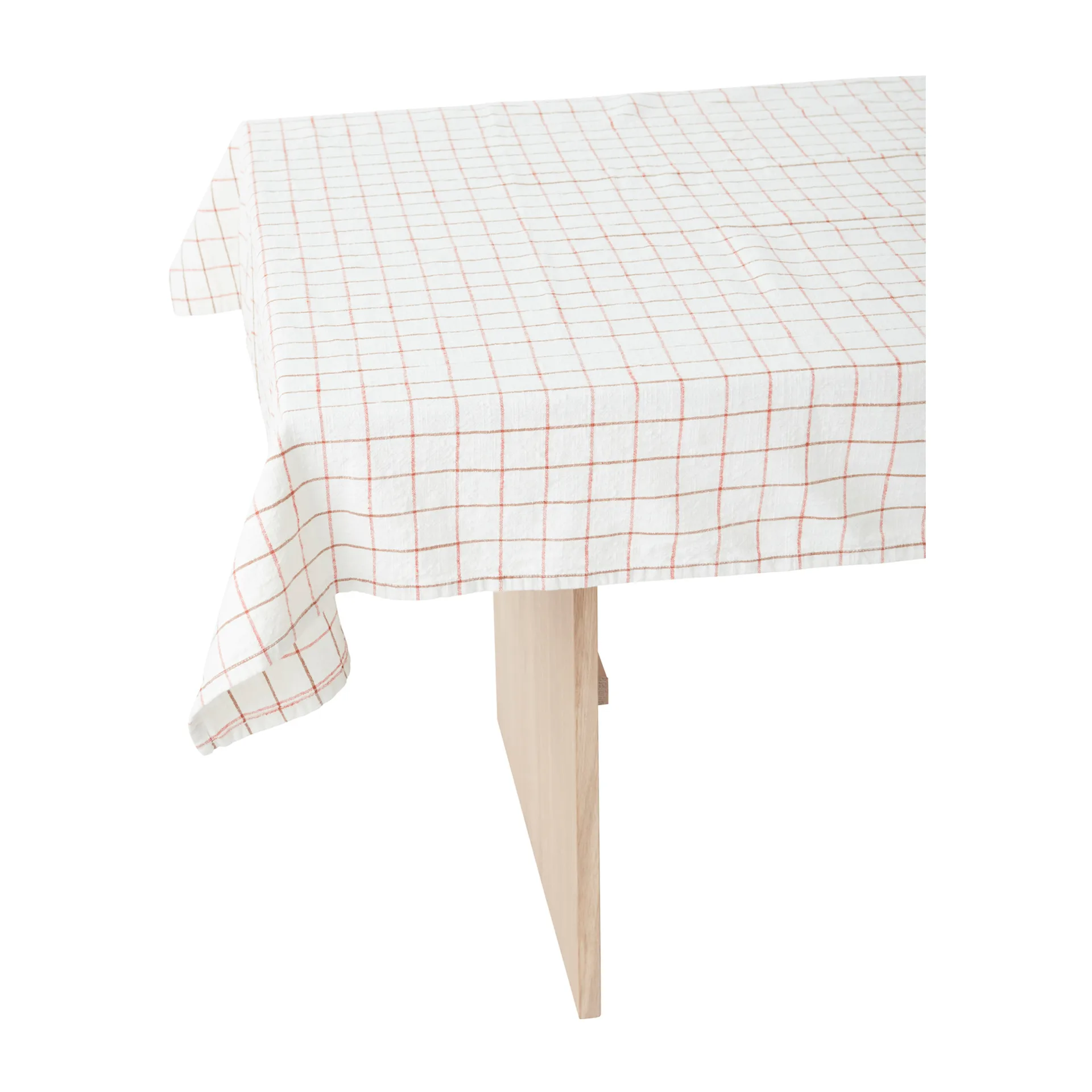 Toalha de mesa Grid 140x260 cm, Off white-red OYOY
