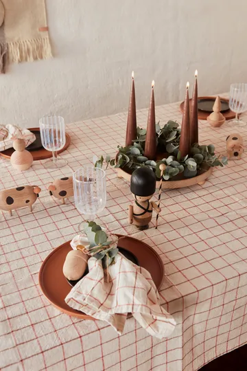 Toalha de mesa Grid 140x260 cm - Off white-red - OYOY