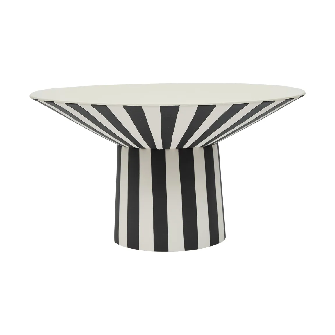 Toppu centro de mesa alto Ø30x17 cm, Branco-preto OYOY