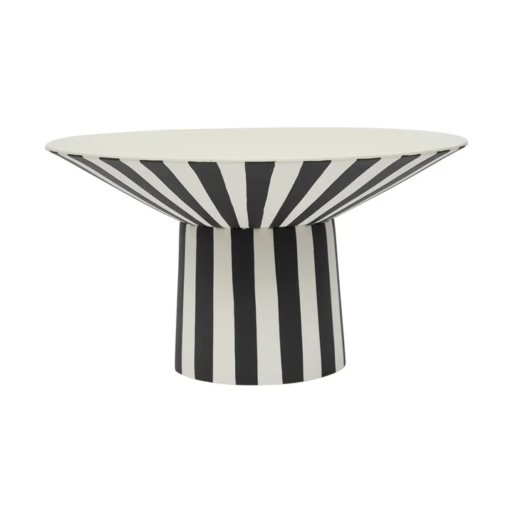 Toppu centro de mesa alto Ø30x17 cm - Branco-preto - OYOY