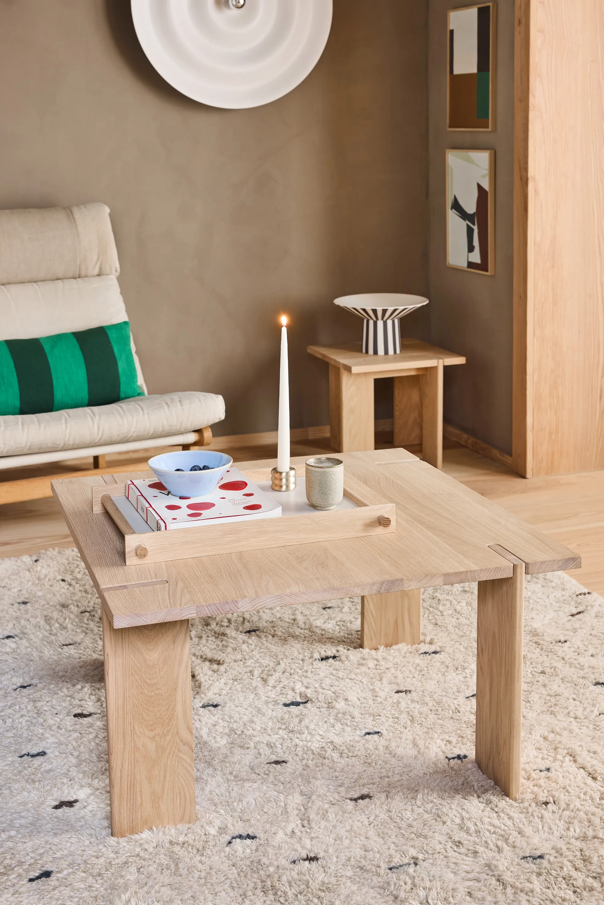 Toppu centro de mesa alto Ø30x17 cm, Branco-preto OYOY