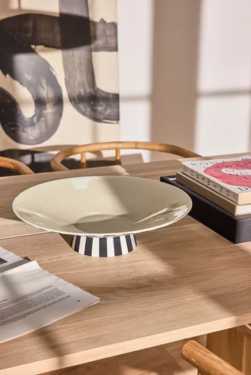 Toppu centro de mesa baixa Ø39x10,5 cm - Baunilha-preto-branco - OYOY