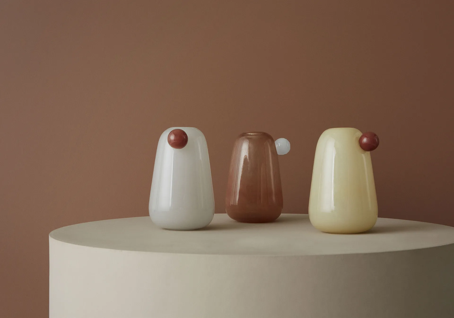 Vaso pequeno Inka 20 cm, Taupe OYOY