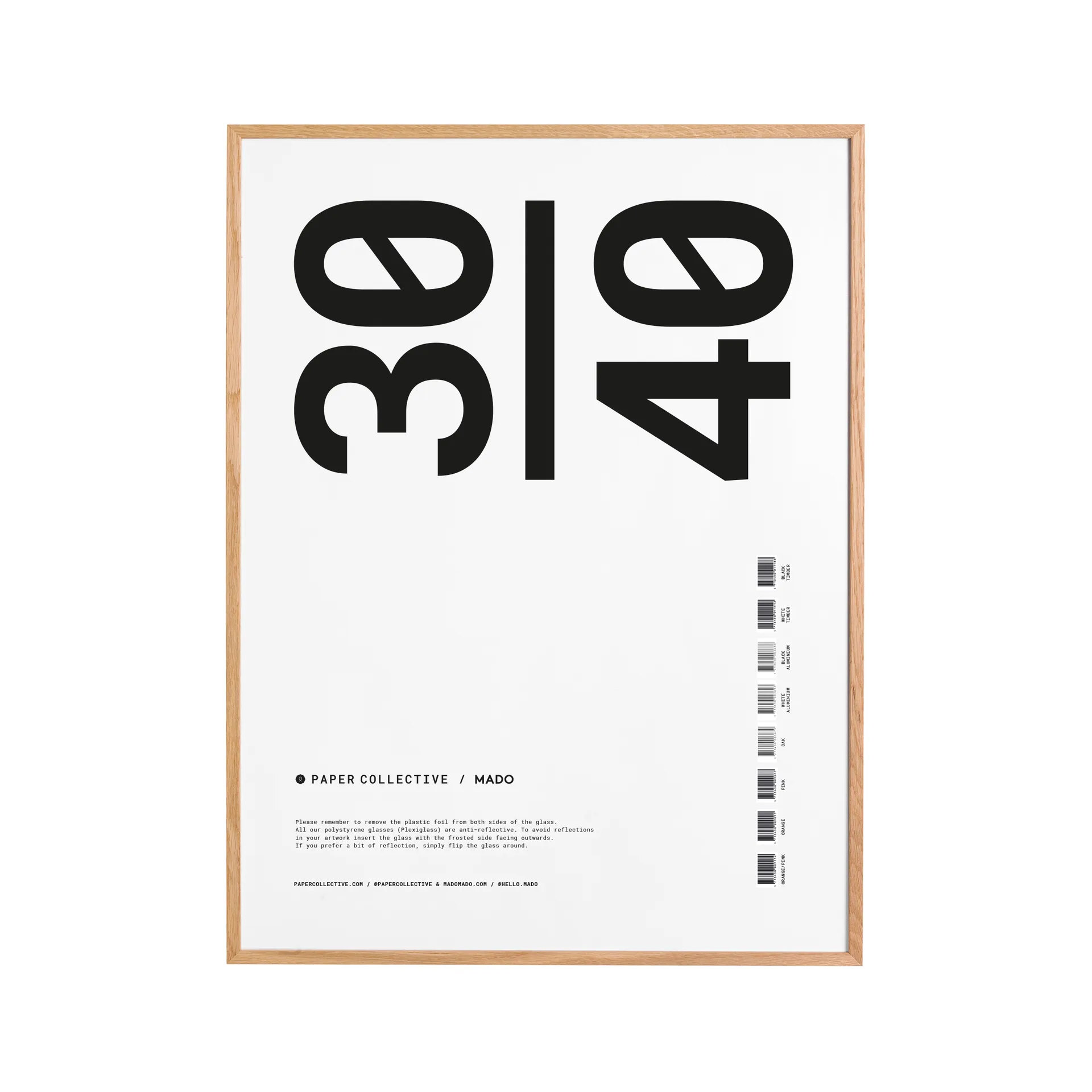 Moldura Paper Collective vidro acrílico-carvalho, 30x40 cm Paper Collective