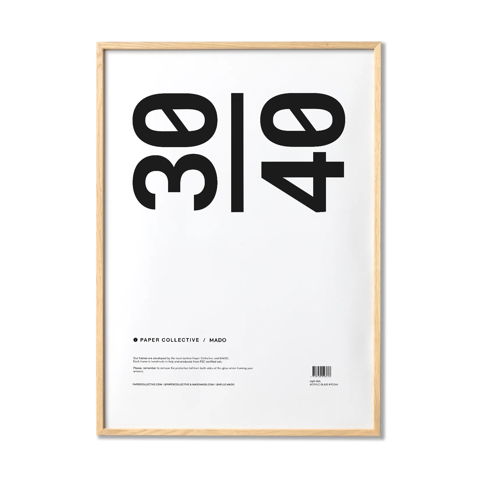 Moldura Paper Collective vidro acrílico-freixo, 30x40 cm Paper Collective