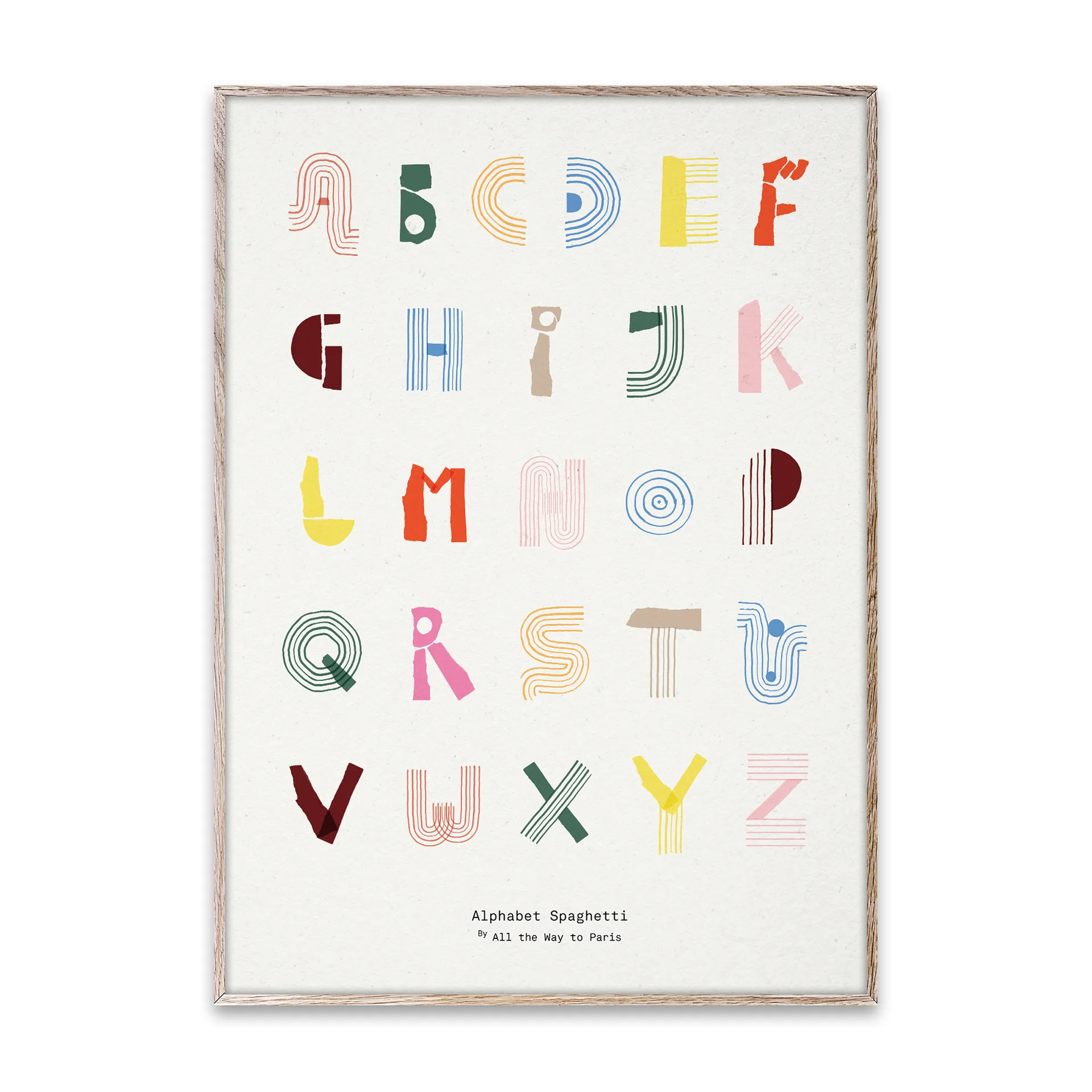 Póster Alphabet Spaghetti ENG Multi-cor, 50x70 cm Paper Collective