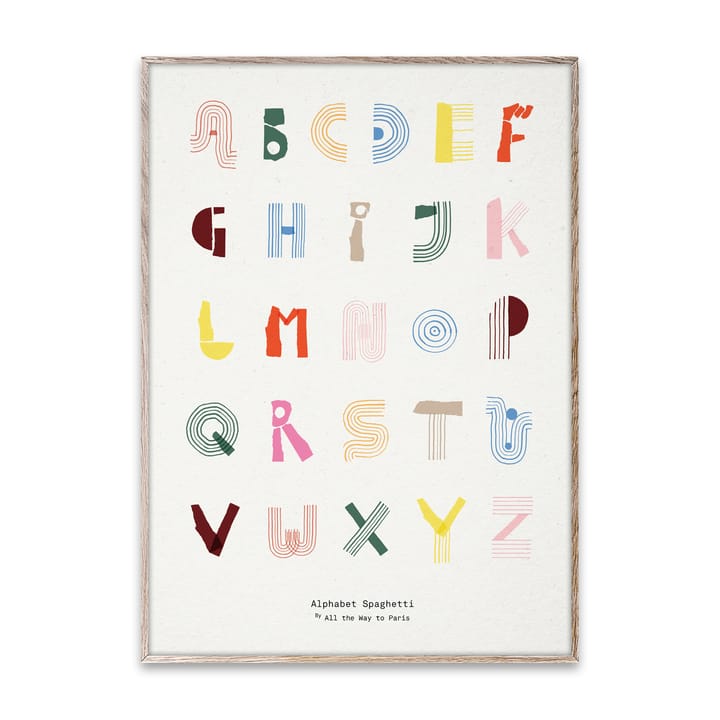 Póster Alphabet Spaghetti ENG Multi-cor, 50x70 cm Paper Collective