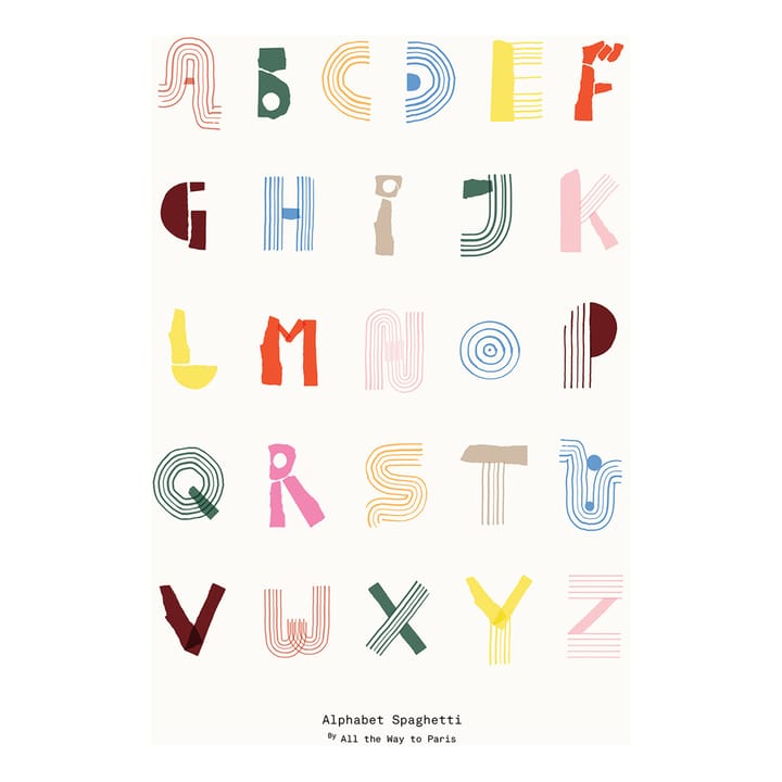 Póster Alphabet Spaghetti ENG Multi-cor - 50x70 cm - Paper Collective
