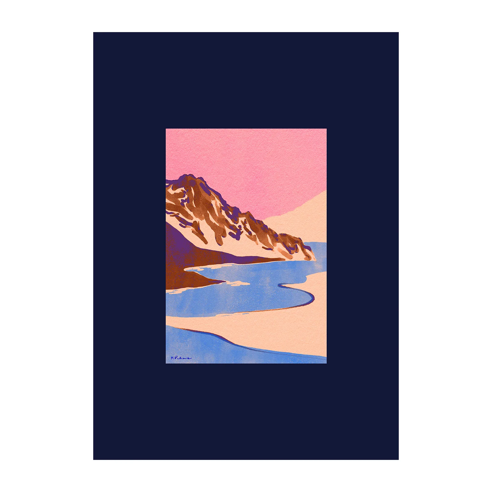 Poster Blue Landscape , 50x70 cm Paper Collective
