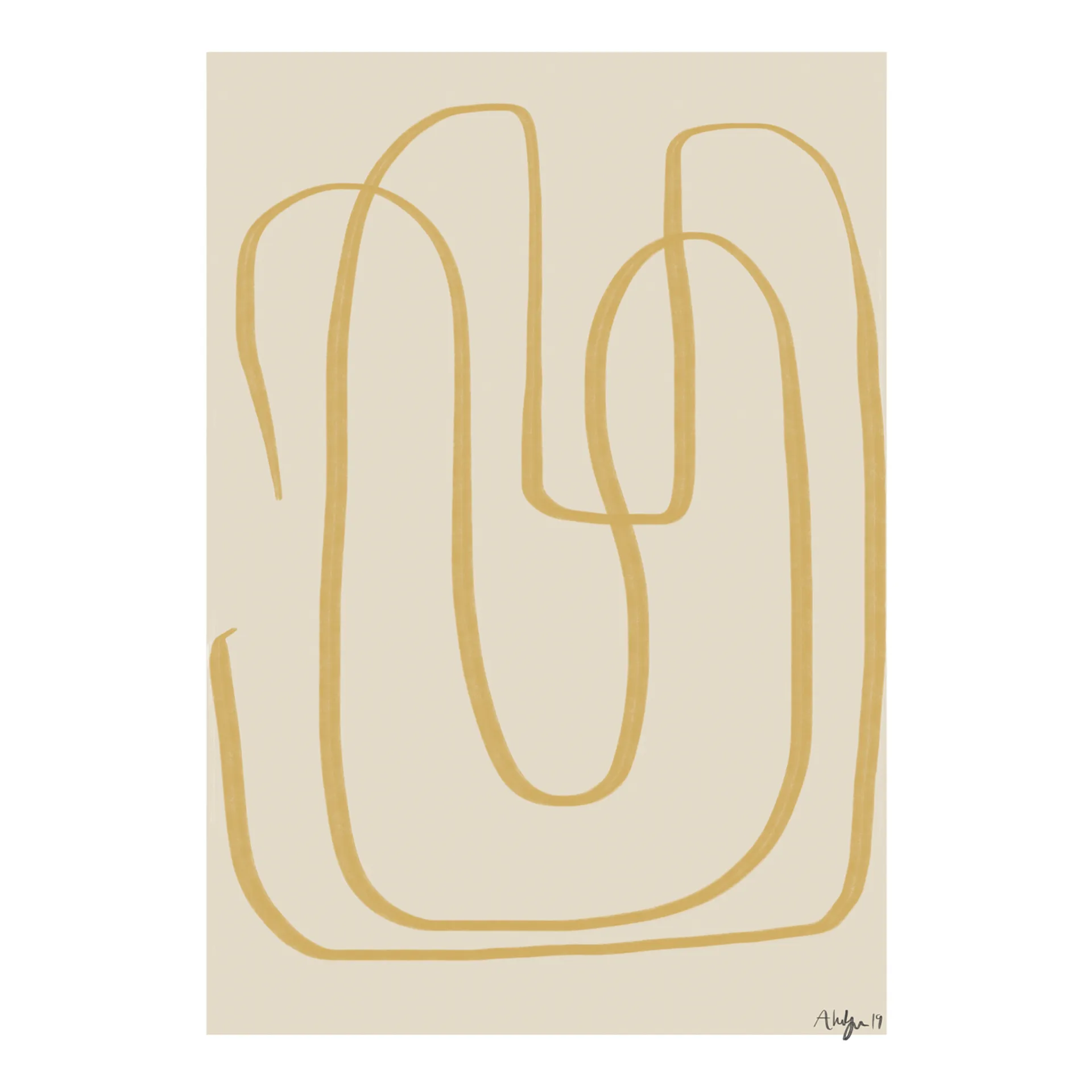 Póster Different Ways I yellow, 50x70 cm Paper Collective