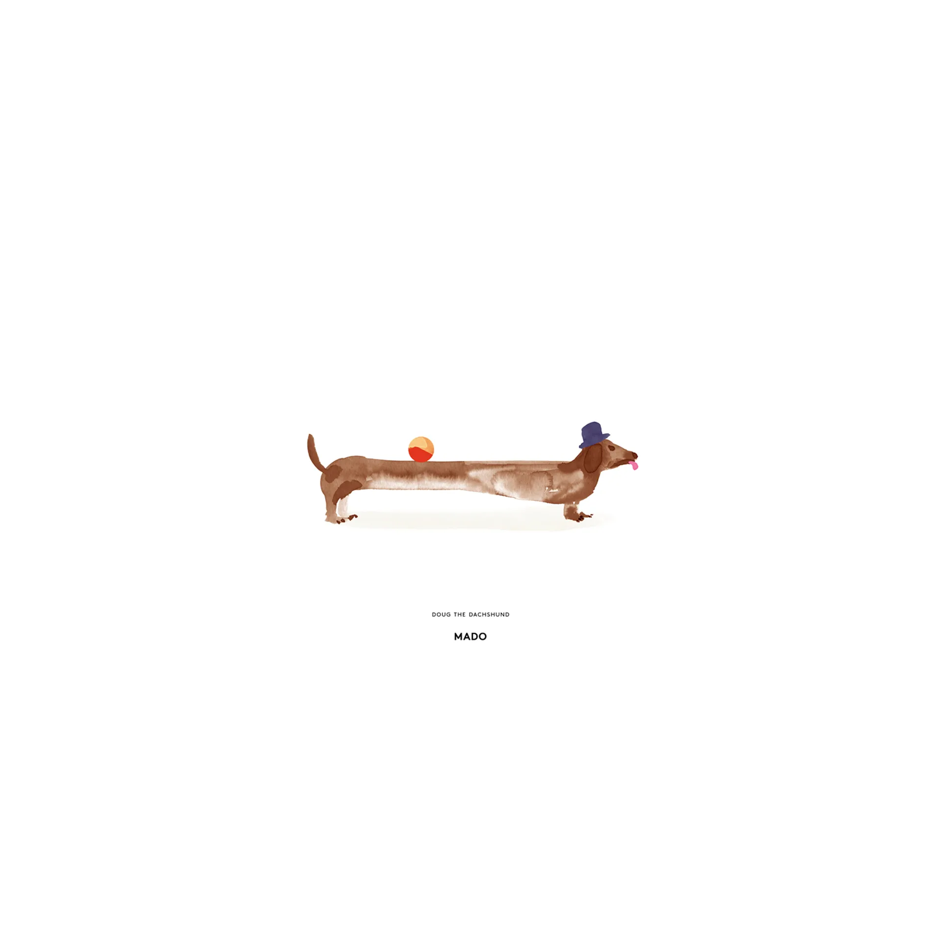 Póster Doug the Dachshund, 30x40 cm Paper Collective