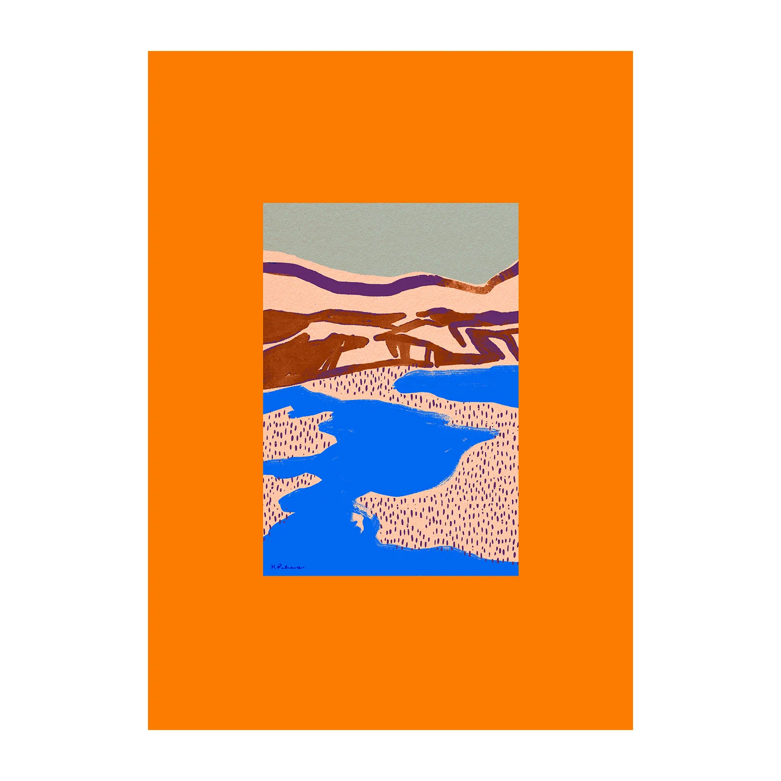 Poster Orange Landscape , 50x70 cm Paper Collective