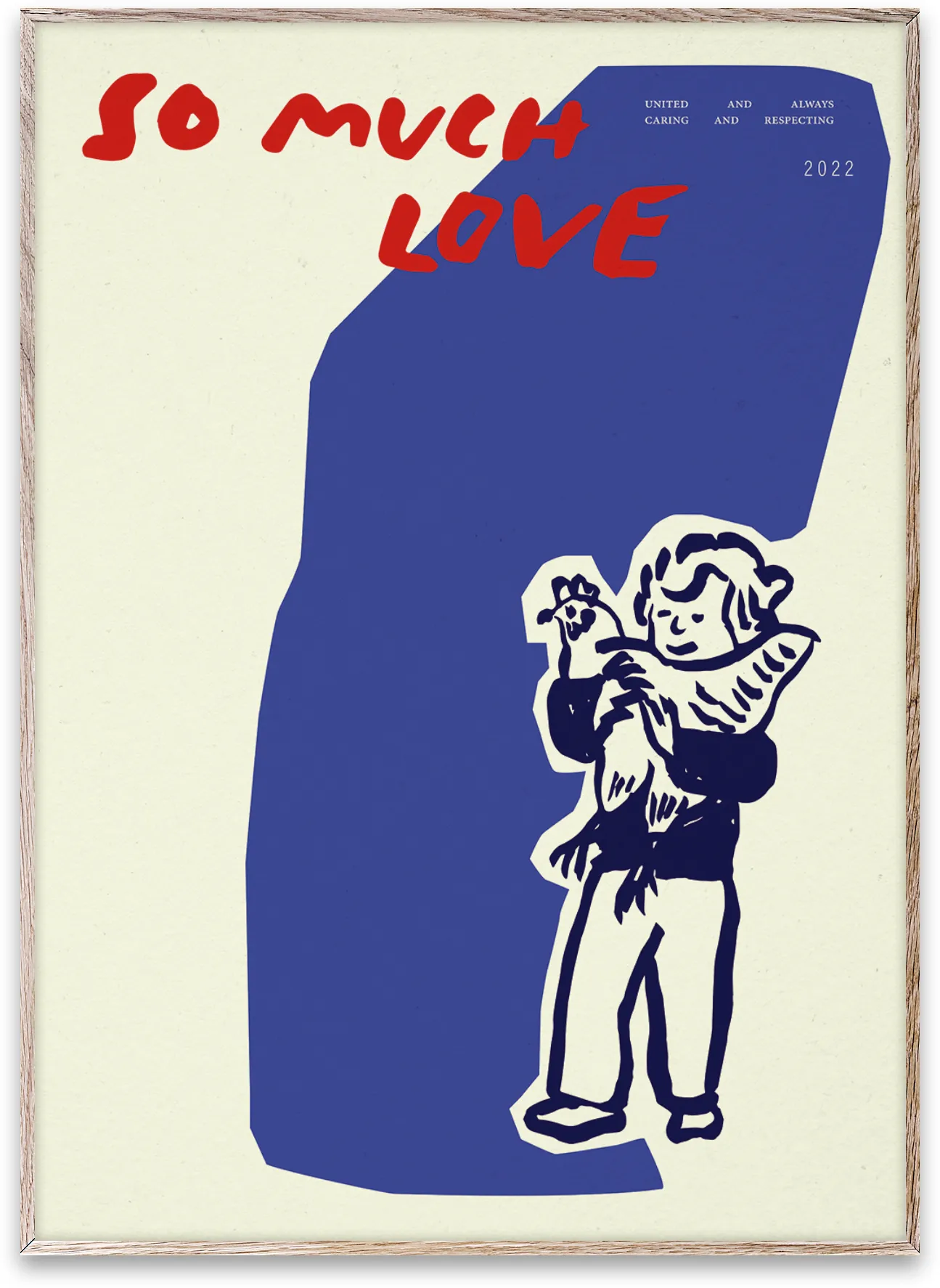 Póster So Much Love Chicken, 30x40 cm Paper Collective