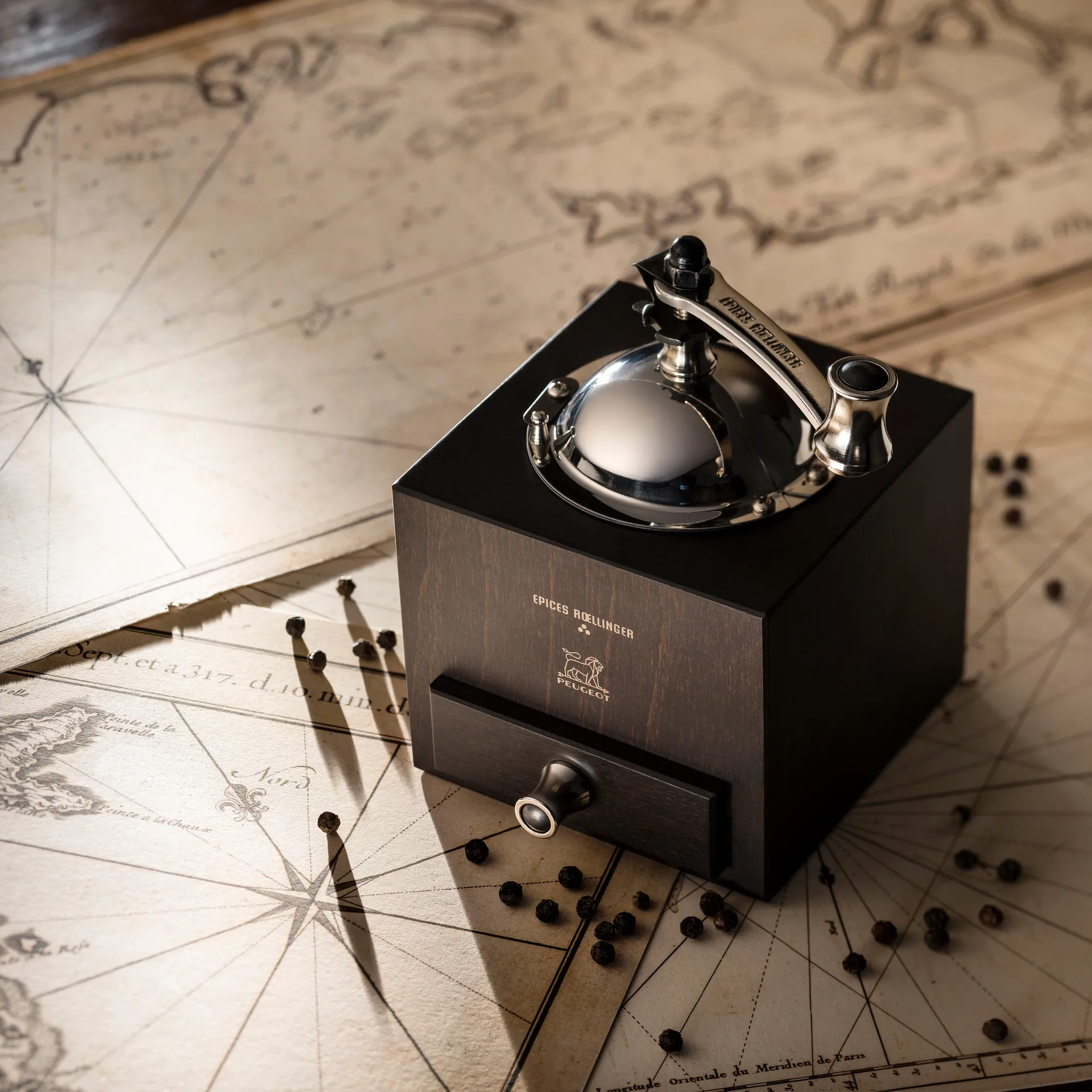 Moinho de pimenta Roellinger, chocolate Peugeot