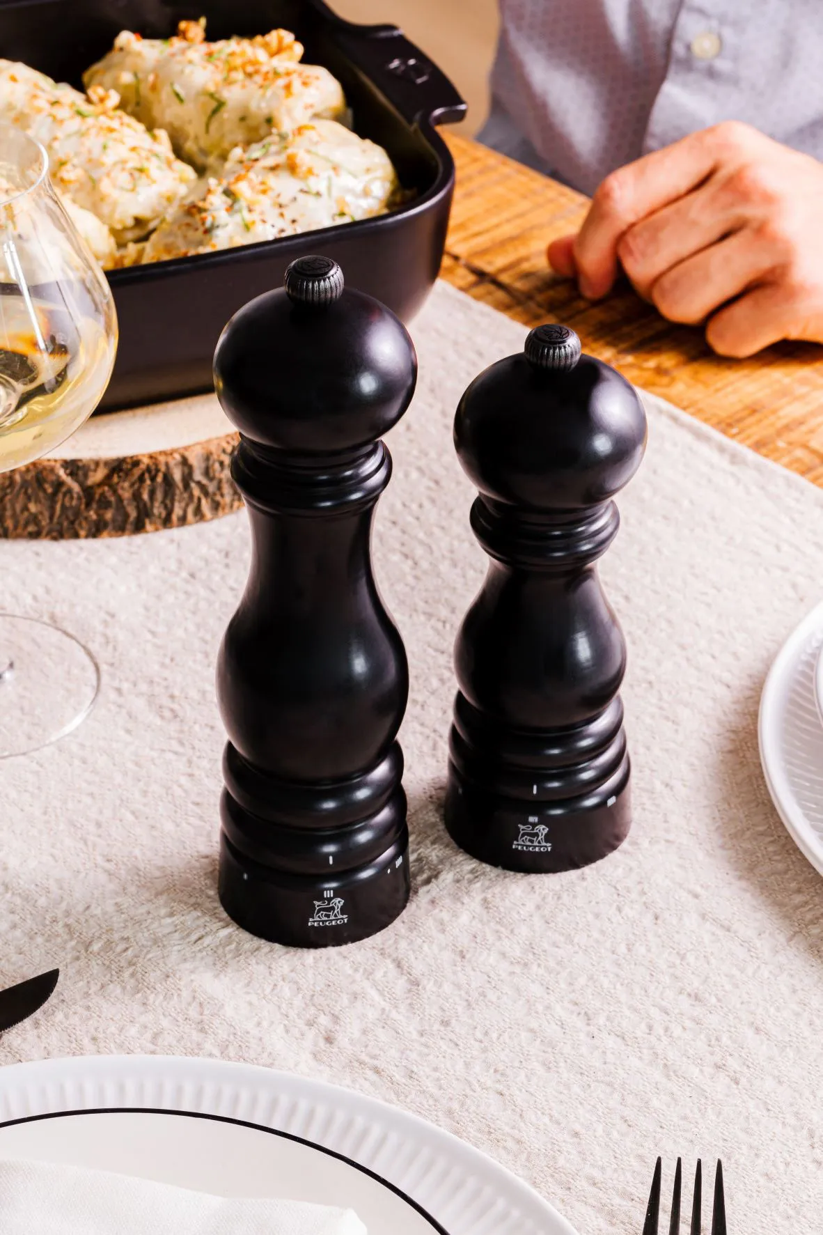 Paris u'Select moinho de sal 18 cm, Preto cetim Peugeot